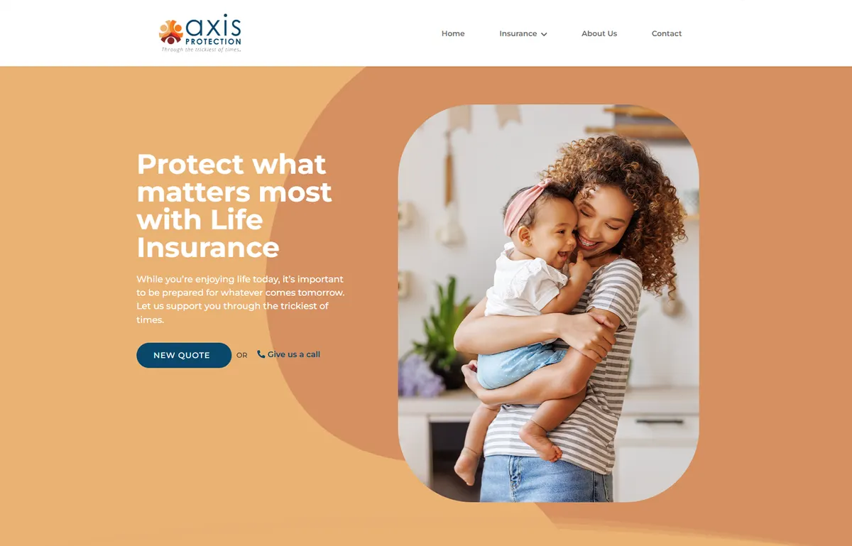Screenshot of the Axis Protection website